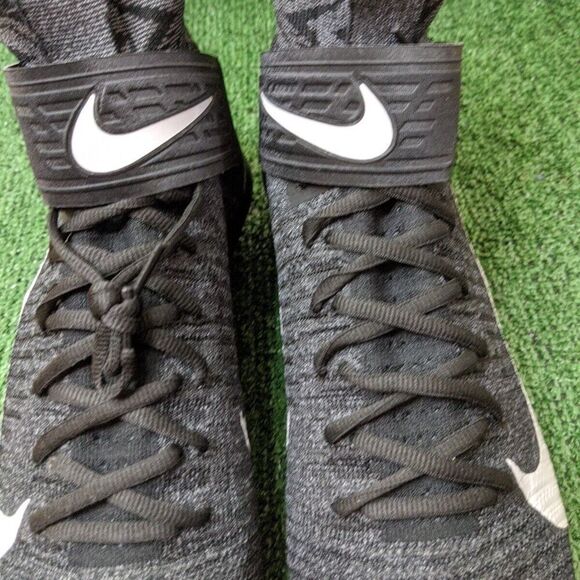 Nike Alpha Menace Elite 2 Flyknit Football Cleats CI1530-001 Black Men's Sz 13 - Picture 9 of 10